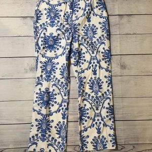 Express Pants Blue and White Size 3/4